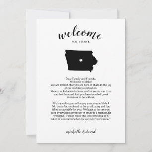 Welcome to Iowa   Wedding Letter & Itinerary