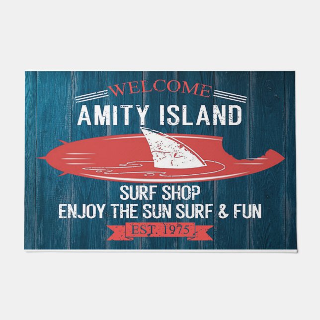 Welcome To Island, Surf Shop Decor Doormat (Front)