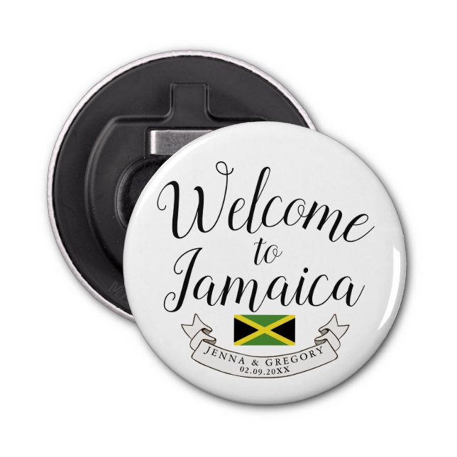 Welcome to Jamaica | Destination Wedding Custom Bottle Opener (Front)