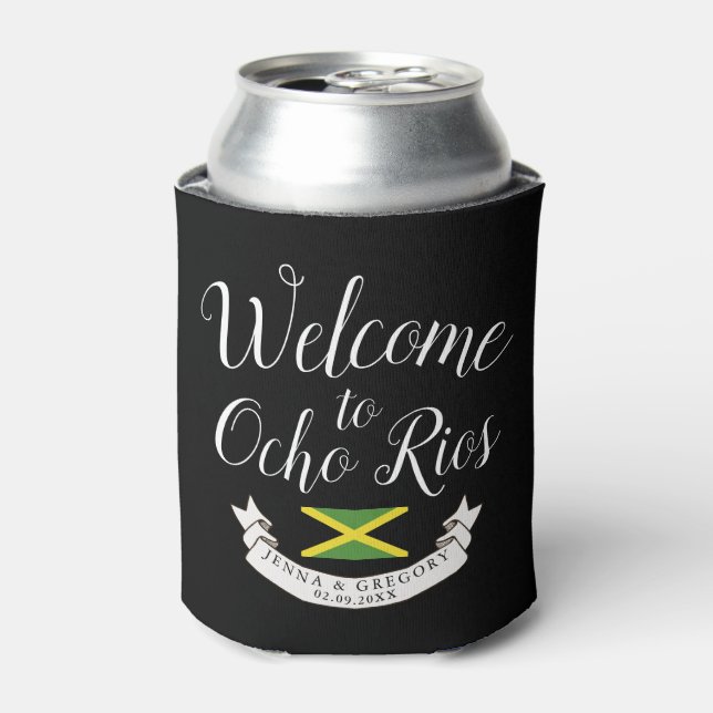 Welcome to Jamaica | Destination Wedding Custom Can Cooler (Can Front)