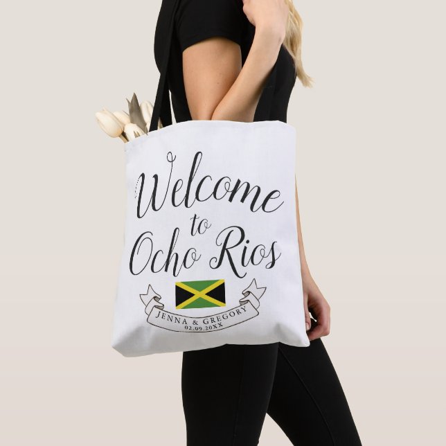 Welcome to Jamaica | Destination Wedding Custom Tote Bag (Close Up)