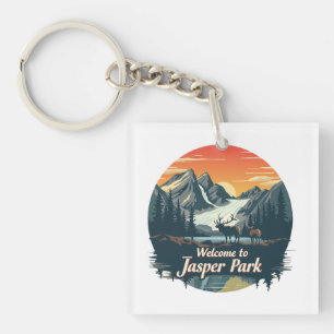 Welcome to Jasper National Canadian Park Key Ring
