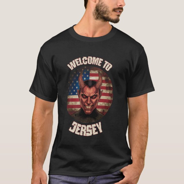 Welcome To Jersey Devil Cryptid Folklore T-Shirt (Front)