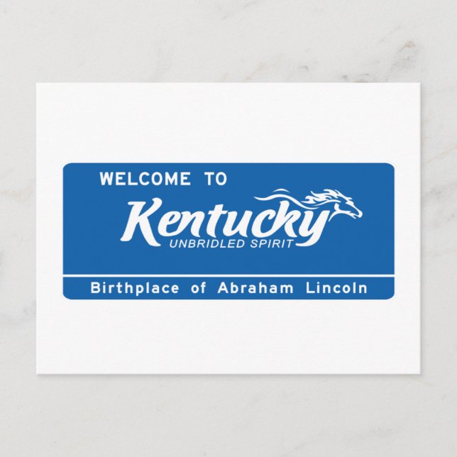 Welcome to Kentucky - USA Road Sign Postcard (Front)