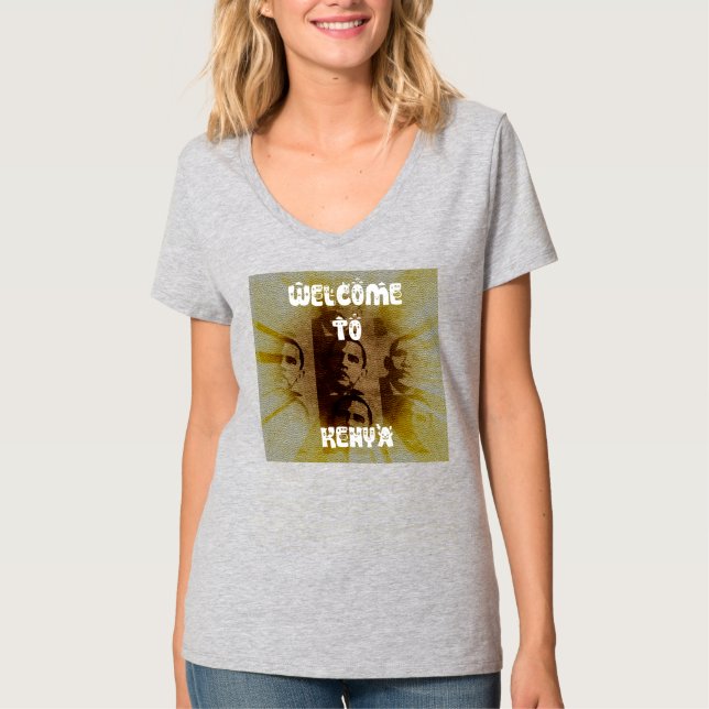 Welcome To Kenya Hakuna Matata v-neck Tshirt (Front)
