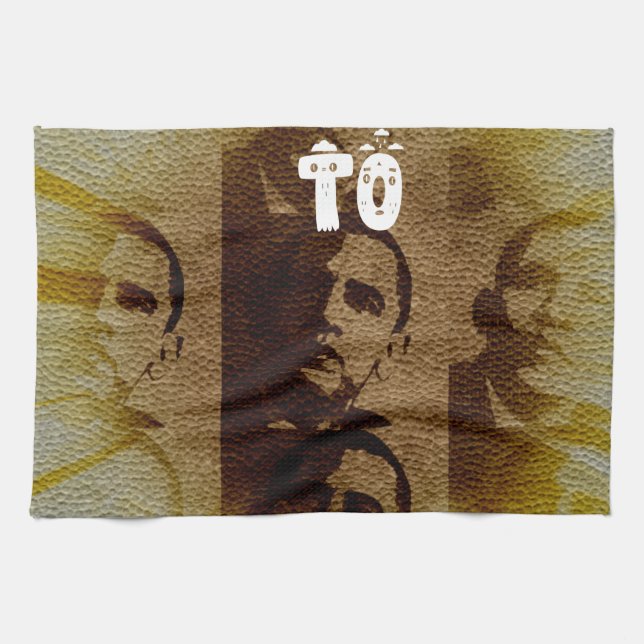 Welcome to Kenya with Obama Collage   Tea Towel (Horizontal)