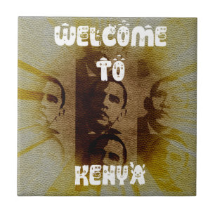 Welcome to Kenya with Obama Collage Tile
