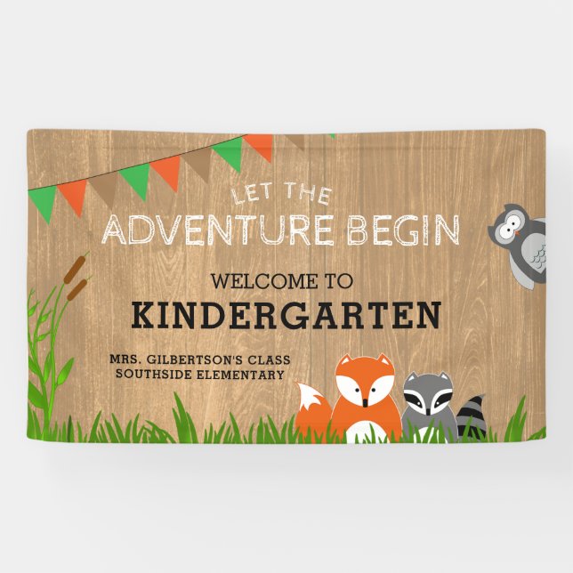 Welcome To Kindergarten Animal Adventure Banner (Horizontal)