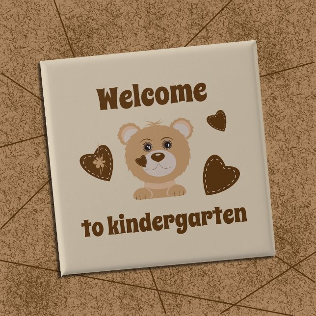 Welcome to kindergarten brown bear button (Creator Uploaded)