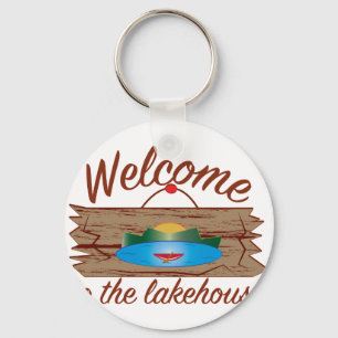 Welcome To Lake House Key Ring
