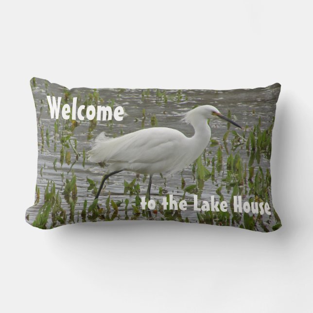 Welcome to Lake House White Egret Vacation Home Lumbar Cushion (Front)
