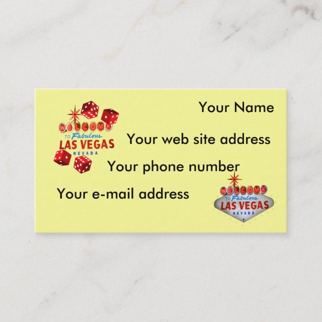 Welcome to Las Vegas Business Card (Front)