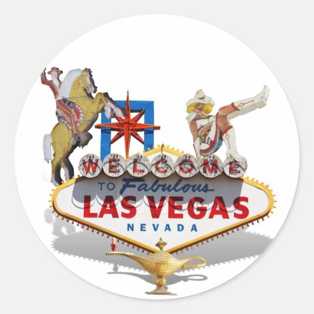 Welcome to Las Vegas Classic Round Sticker (Front)