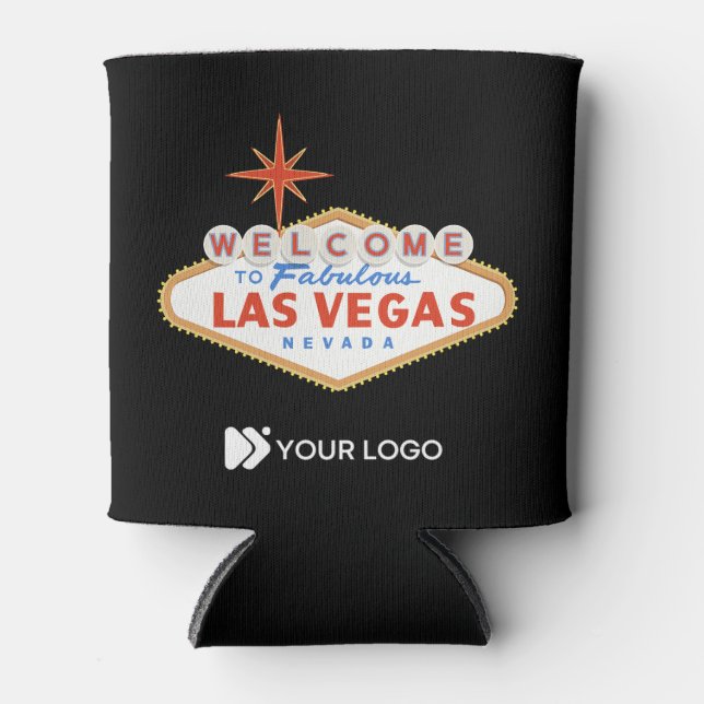 Welcome to Las Vegas Custom Logo Can Cooler (Front)