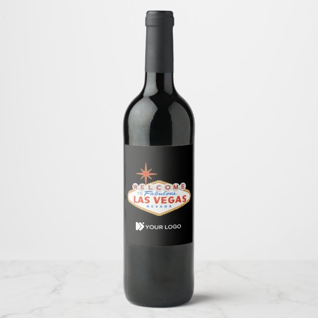 Welcome to Las Vegas Custom Logo Wine Label (Front)