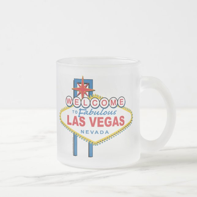 Welcome-to-Las-Vegas Frosted Glass Coffee Mug (Right)
