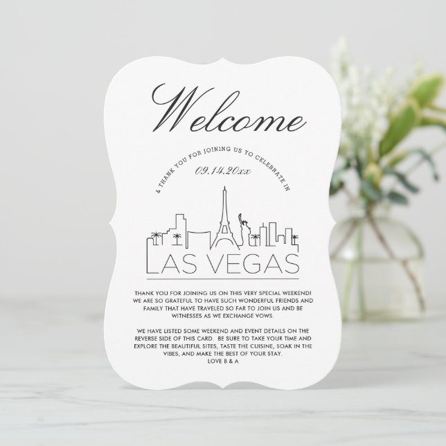 Welcome to Las Vegas | Guests Details Invitation (Standing Front)