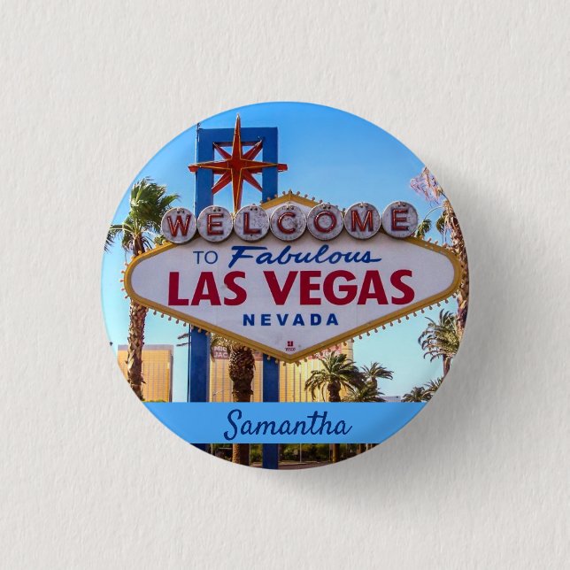 Welcome to Las Vegas Magnet Keychain 3 Cm Round Badge (Front)