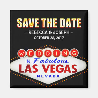 Welcome to Las Vegas Neon Sign - Save the Date Magnet