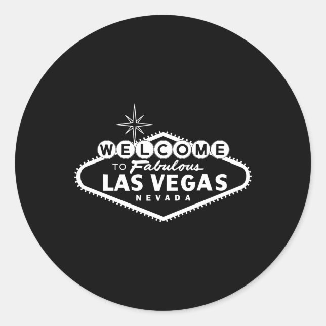 Welcome To Las Vegas Nevada Nv Sign Classic Round Sticker (Front)
