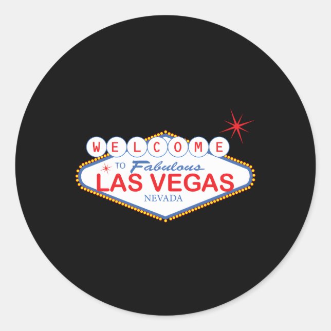 Welcome To Las Vegas Novelty Sign Vacation Classic Round Sticker (Front)