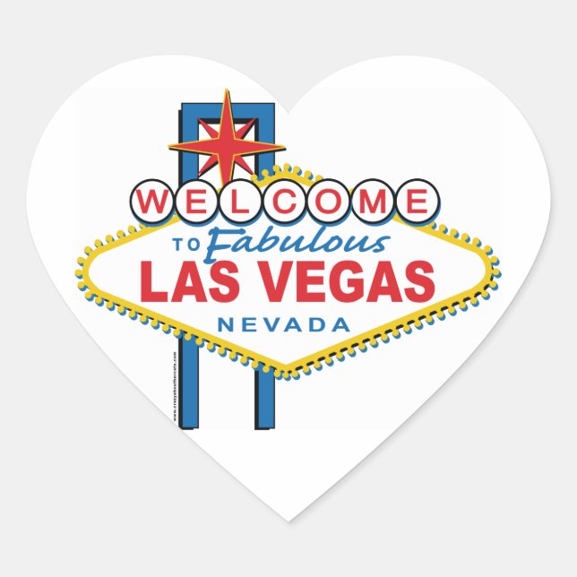 Welcome-to-Las-Vegas Retro Heart Sticker (Front)