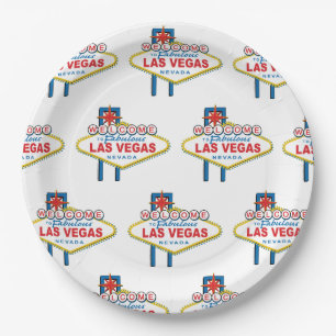 Welcome to Las Vegas Sign Paper Plate