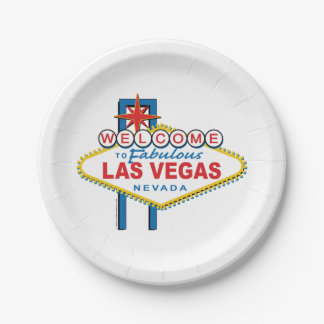 Welcome to Las Vegas Sign Paper Plate