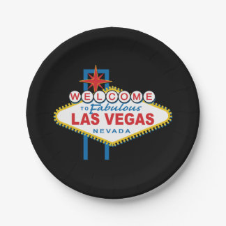 Welcome to Las Vegas Sign Paper Plate
