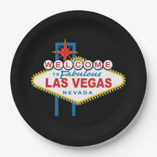 Welcome to Las Vegas Sign Paper Plate