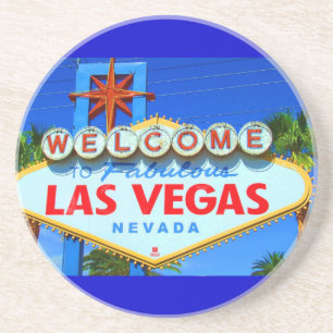 Welcome to Las Vegas Sign Sandstone Coaster