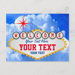 Welcome To Las Vegas Sign Your Text Postcard
