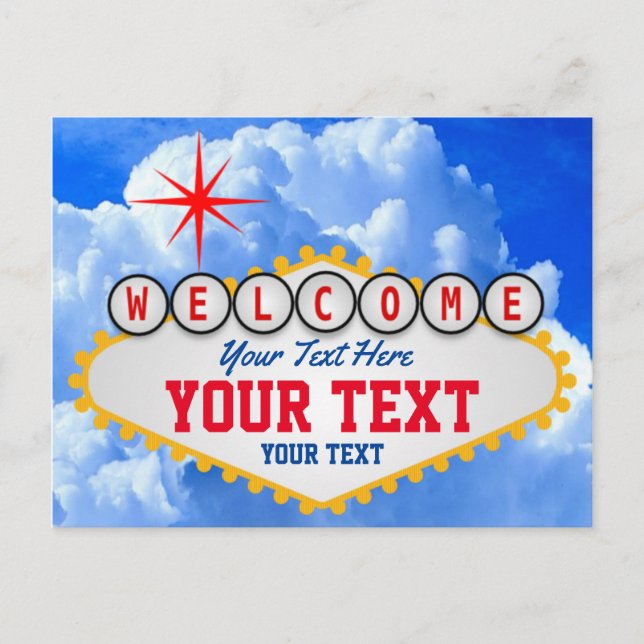 Welcome To Las Vegas Sign Your Text Postcard (Front)
