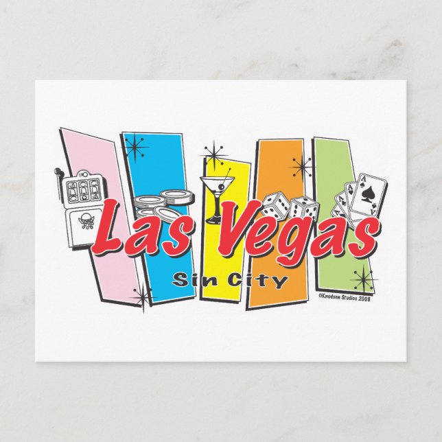 Welcome to Las-Vegas Sin City Postcard (Front)