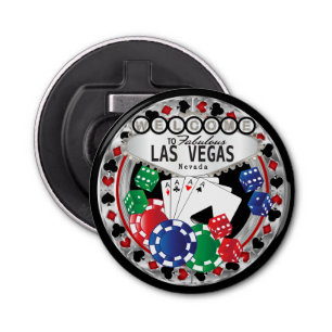 Welcome to Las Vegas Style - Red and Silver Bottle Opener