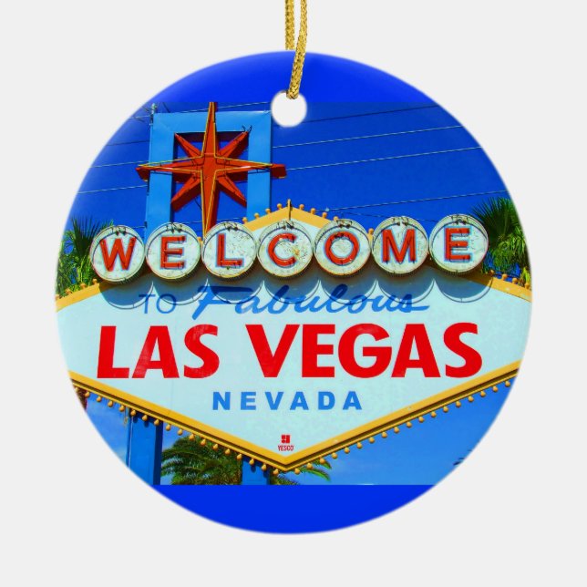Welcome To Las Vegas Travel Christmas Ornament (Front)