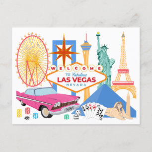 Welcome to Las Vegas travel  tourist  Postcard
