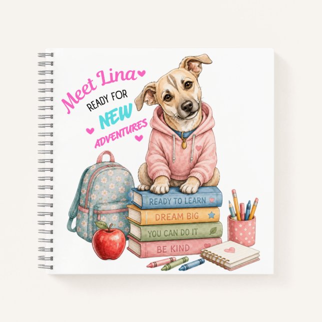 Welcome to Lina's School Adventures! Notebook (Front)