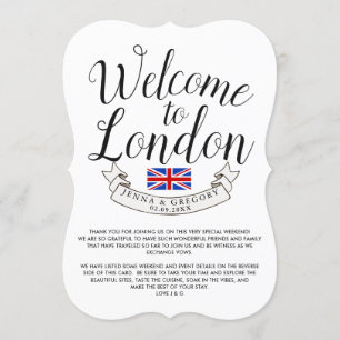 Welcome to London   Destination Wedding Custom Invitation
