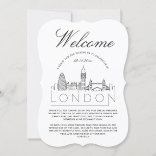 Welcome to London   Wedding Guests Details Card