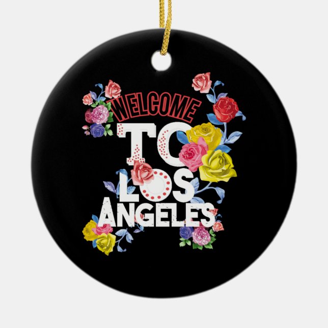 welcome to los angeles ceramic tree decoration (Front)
