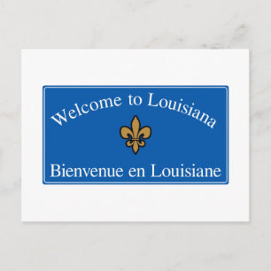 Welcome to Louisiana - USA Road Sign Postcard