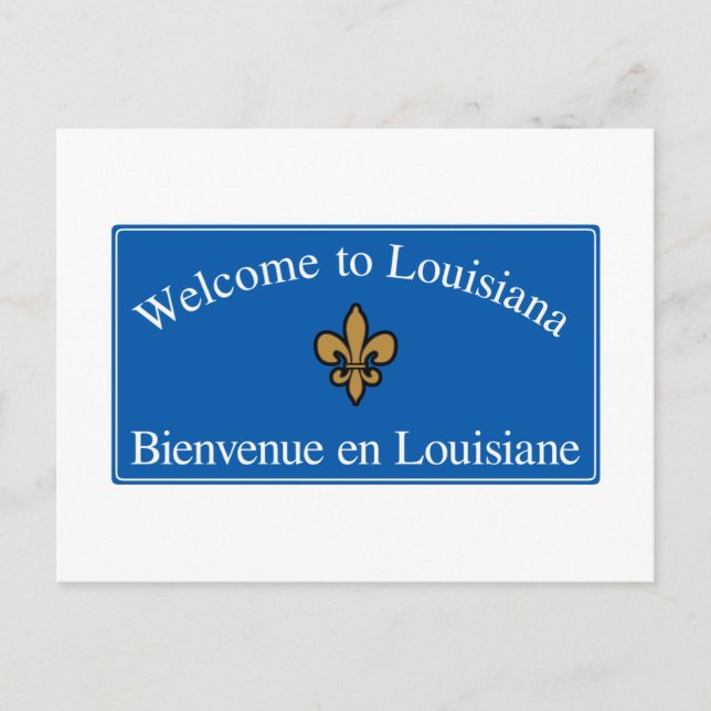 Welcome to Louisiana - USA Road Sign Postcard (Front)