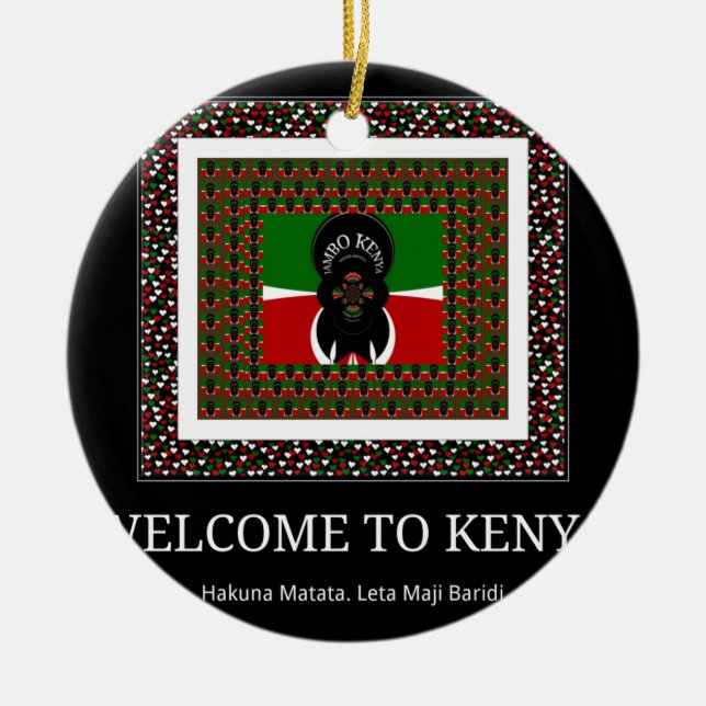 Welcome to Magical Kenya: Hakuna Matata Ceramic Tree Decoration (Front)