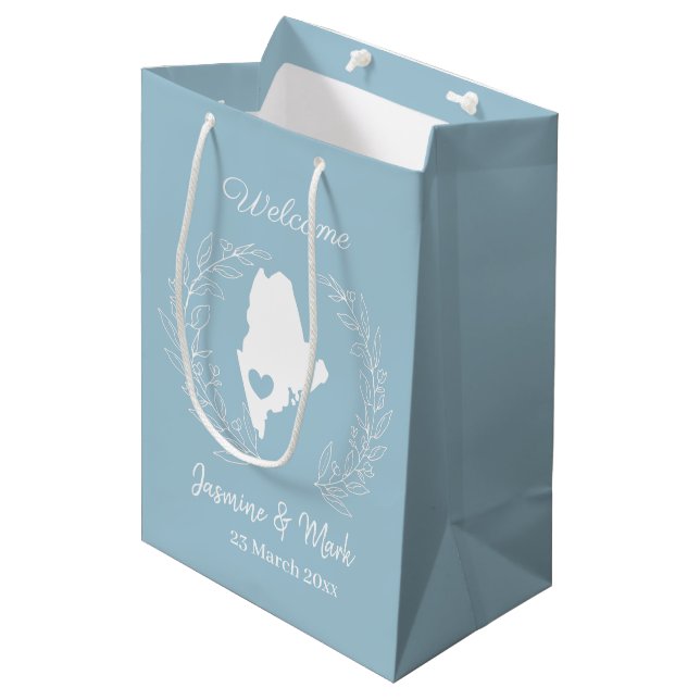 Welcome to Maine wedding favours custom    Medium Gift Bag (Front Angled)