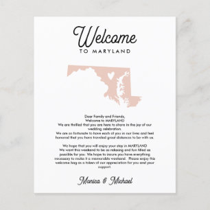 Welcome TO MARYLAND Letter & Itinerary ANY COLOR