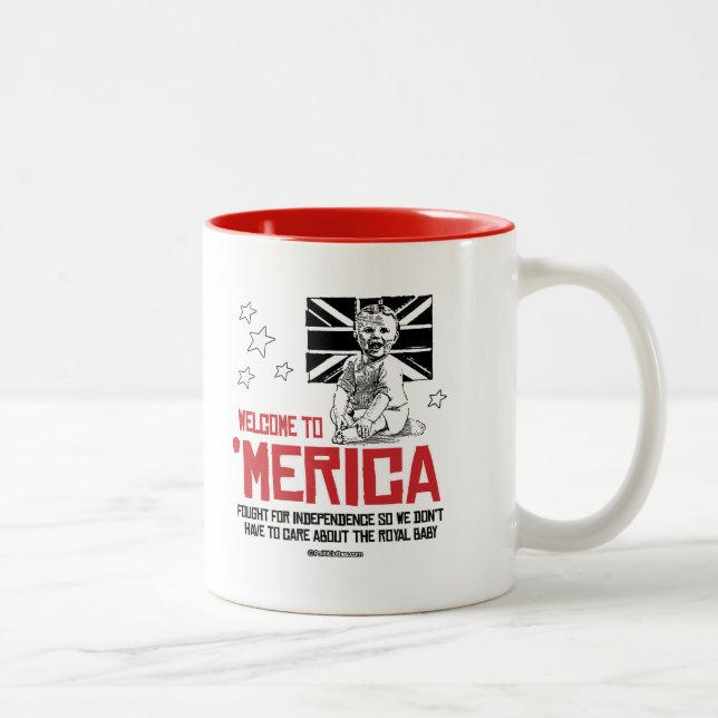 Welcome to Merica - Don't have to care Two-Tone Coffee Mug (Right)