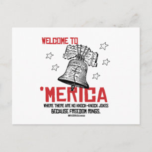 Welcome to Merica - Where freedom rings Postcard