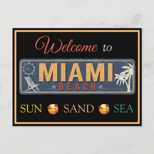 Welcome to Miami Beach, Florida Postcard (Front)