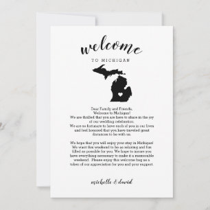Welcome to Michigan   Wedding Letter & Itinerary